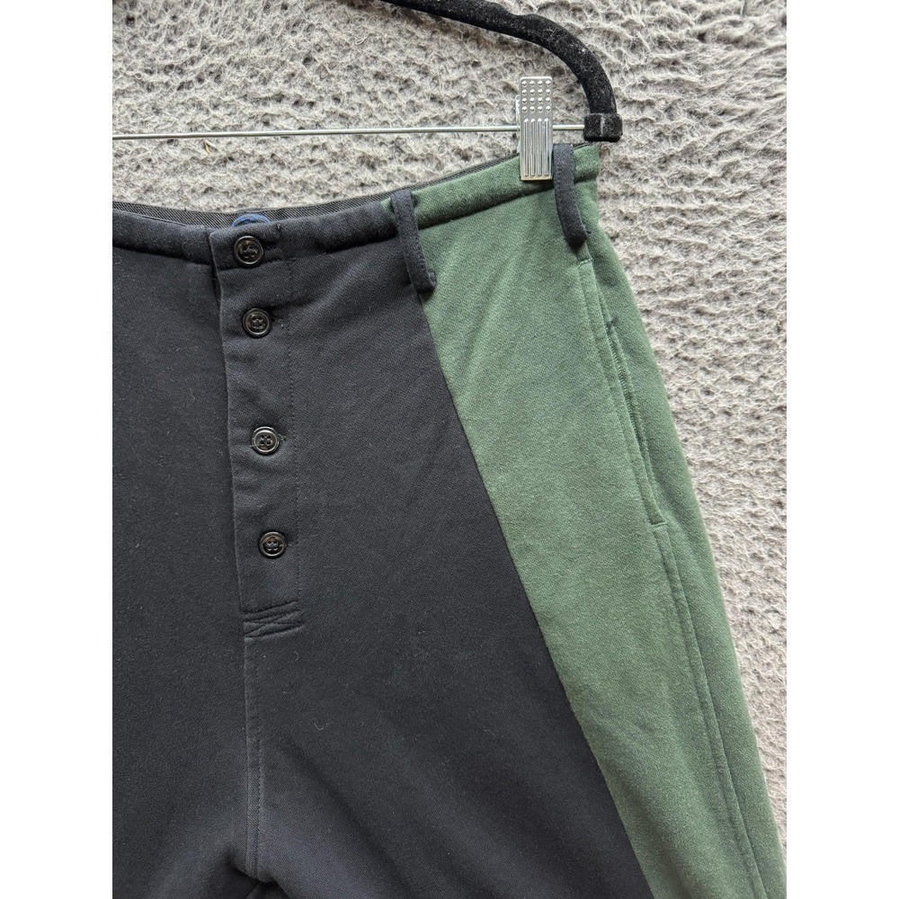 Roucha High Rise Feke Fleece Drawstring Cropped Pant Black Green Womens Size AA - Picture 3 of 15